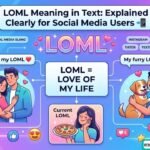 LOML meaning in text explained on smartphone chat screen with social media slang and messaging icons