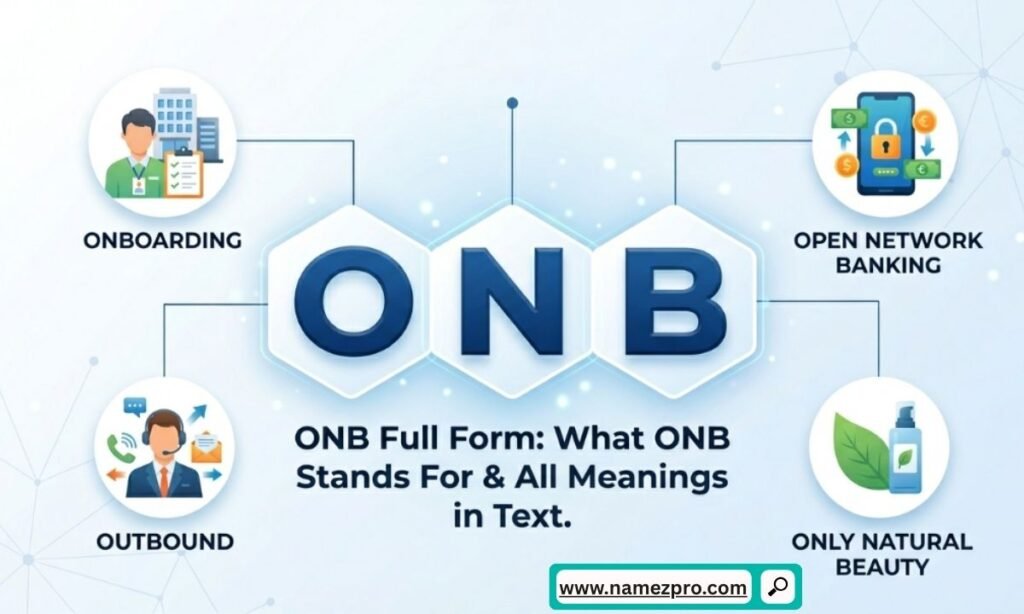 ONB full form and all meanings in text displayed in a simple chart