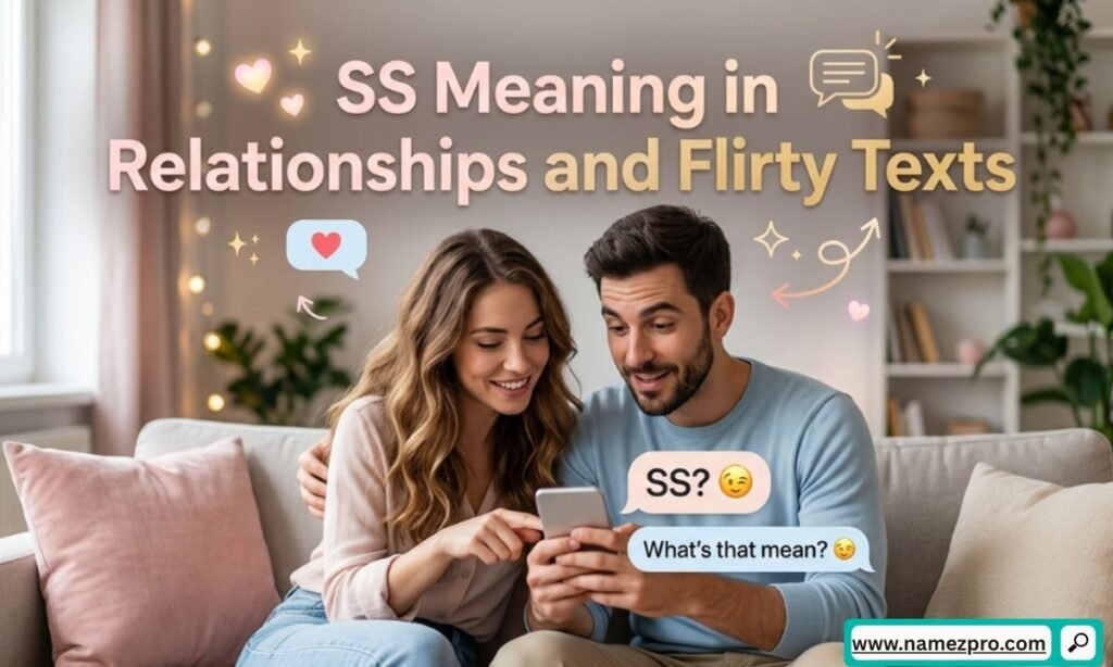 SS meaning in relationships and flirty texts shown in romantic chat messages on a smartphone screen