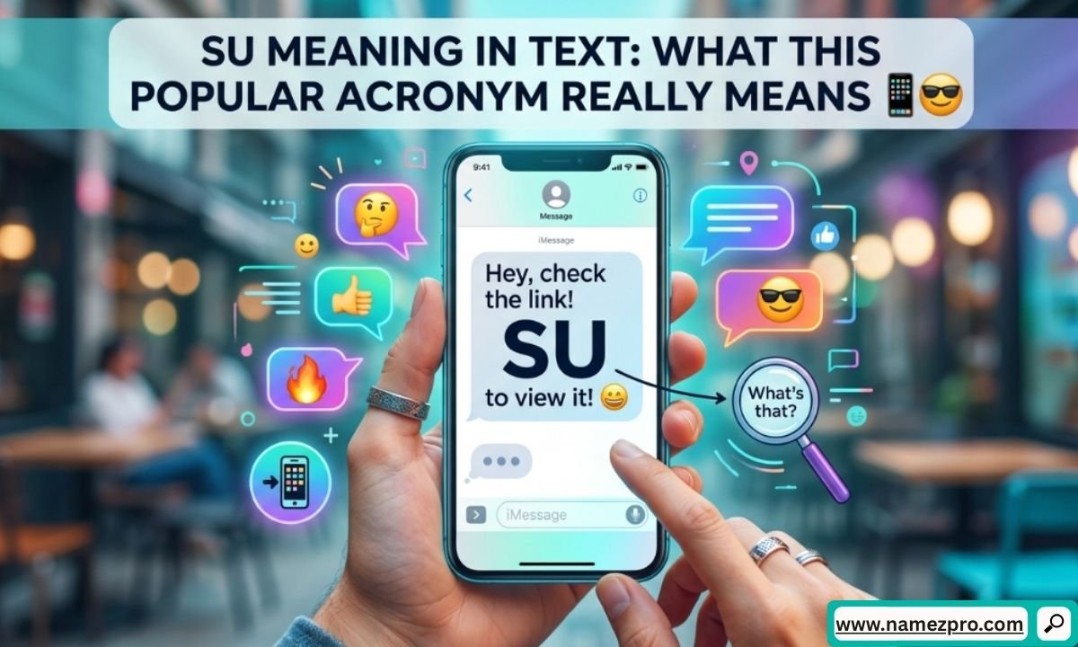 SU meaning in text displayed on a smartphone chat screen with social media slang conversation