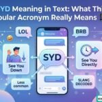 SYD meaning in text acronym shown in a social media chat conversation on a smartphone screen