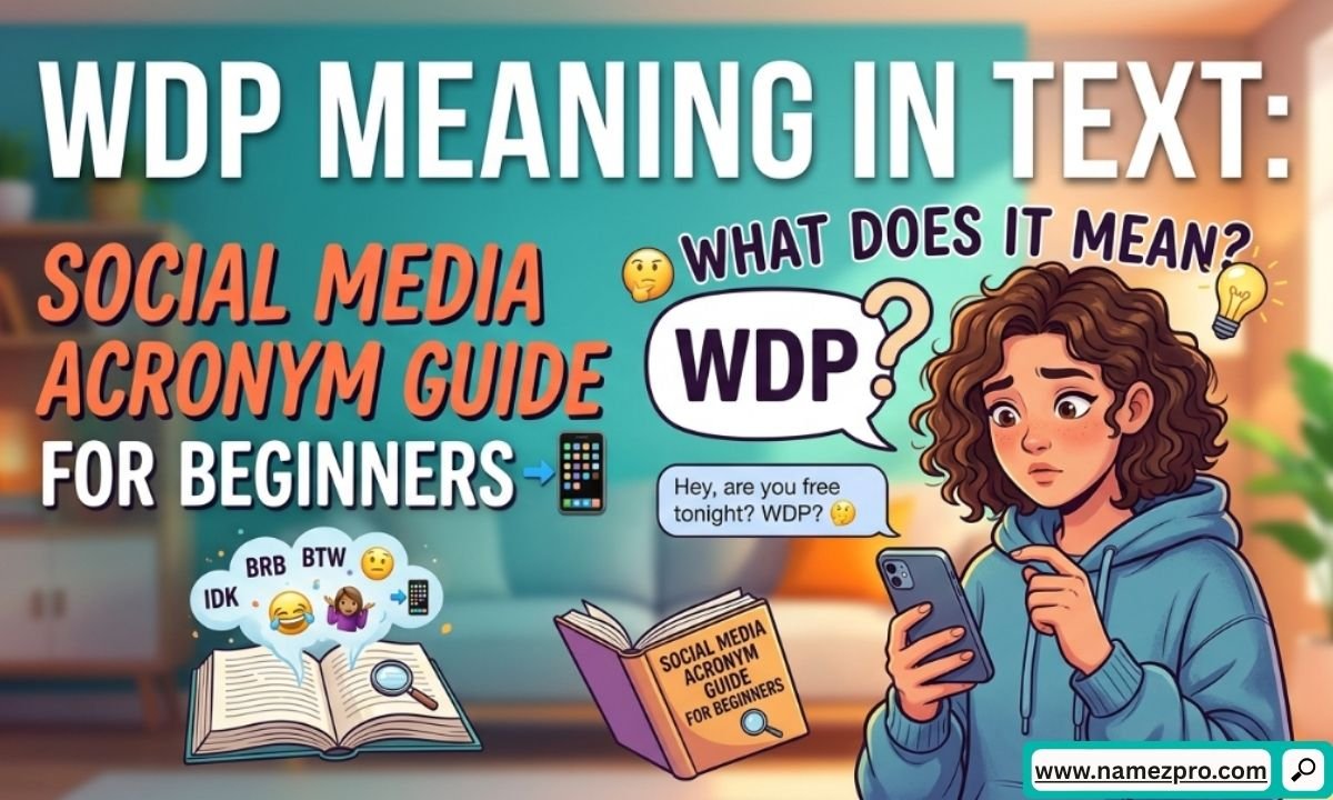 WDP meaning in text shown on a smartphone chat screen with social media slang examples for beginners