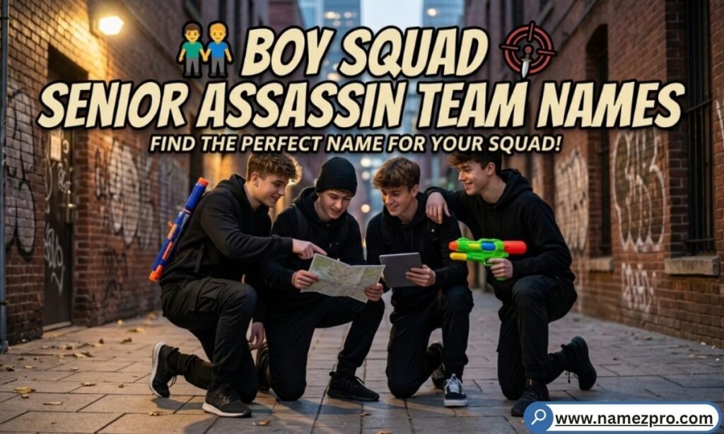 Boy squad senior assassin team names  cool, tough, and legendary male team names for 2026.