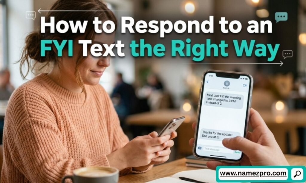 Flowchart detailing how to respond to an FYI text message depending on the sender and conversational context.