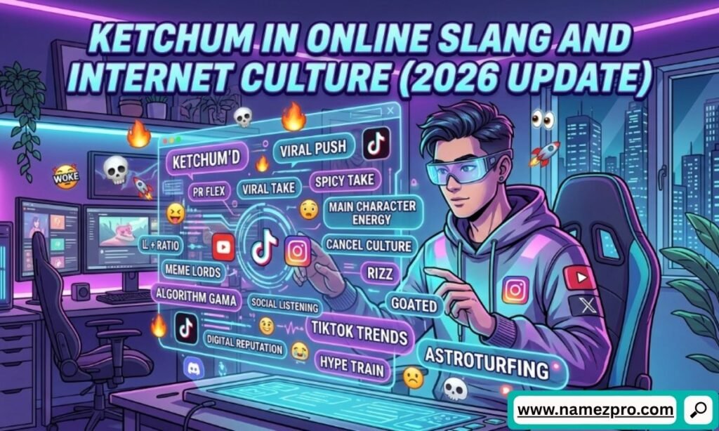 Ketchum in online slang and internet culture with social media trends, memes, and digital communication in 2026