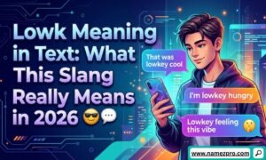 Smartphone screen showing a private text message chain explaining lowk meaning in text with a shushing emoji.