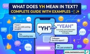 Smartphone screen displaying a casual chat conversation explaining YH meaning in text with thumbs up emojis.